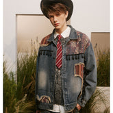 Unisex Jacket Retro Washed Denim Jacket for Men and Women Spring and Autumn Coat